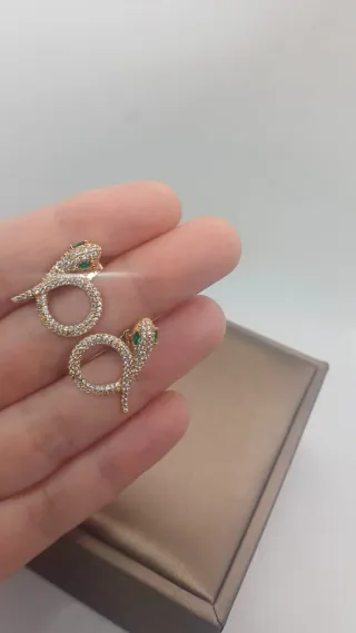 Pendientes Serpiente Chapado Oro 18k