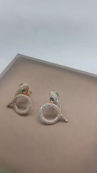Pendientes Serpiente Chapado Oro 18k