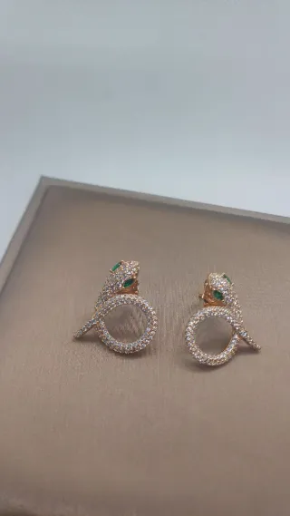 Pendientes Serpiente Chapado Oro 18k