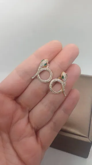 Pendientes Serpiente Chapado Oro 18k