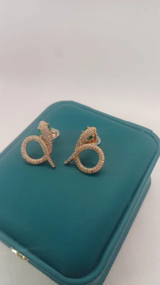 Pendientes Serpiente Chapado Oro 18k
