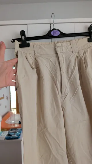 Pantalones anchos semi cortos M-L mujer casual