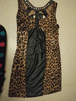 Vestido Leopardo Negro y Marrón