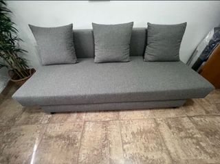 Divano letto grigio in tessuto IKEA