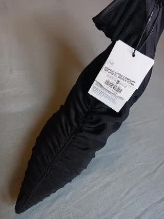 Botines Zara Tacón Malla Negro