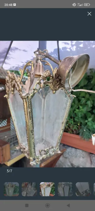 Dúo Lámparas Antiguas Doradas