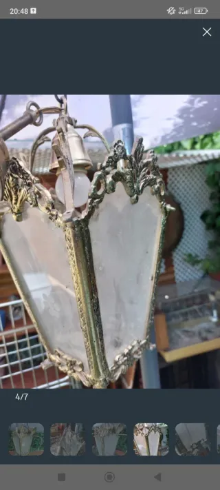 Dúo Lámparas Antiguas Doradas