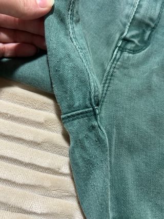Jeans Kira skinny tiro medio verde agua T40