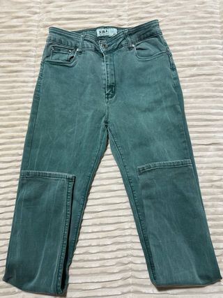 Jeans Kira skinny tiro medio verde agua T40