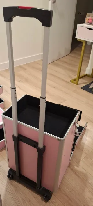 Maletín Peluquería/Maquillaje Rosa con Ruedas