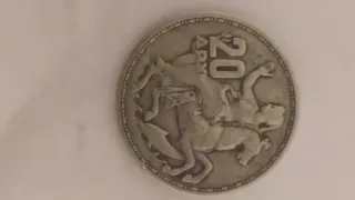 Moneda 20 Dracmas Grecia 1960 Plata