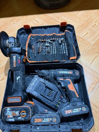Taladro Worx + Radial + 3 Baterías