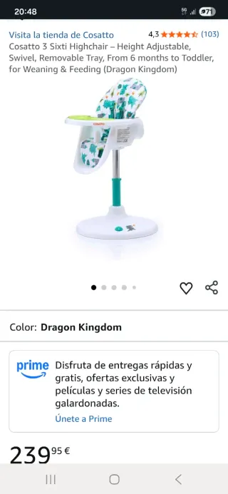 Trona infantil Cosatto dinosaurios