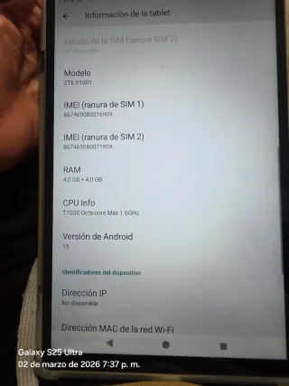 Tablet ZTE X1001 4GB RAM