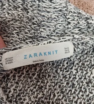 Camiseta punto Zara mujer gris