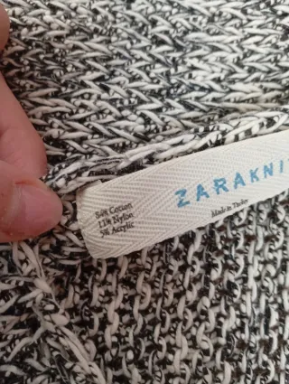 Camiseta punto Zara mujer gris