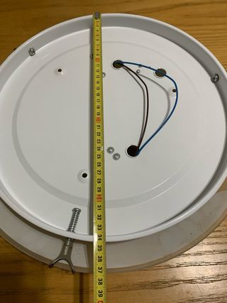 Plafoniera vetro bianco satinato onde grigie