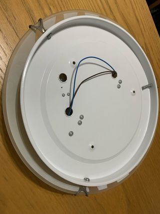 Plafoniera vetro bianco satinato onde grigie