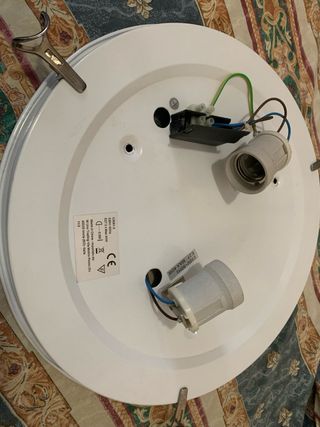 Plafoniera vetro bianco satinato onde grigie