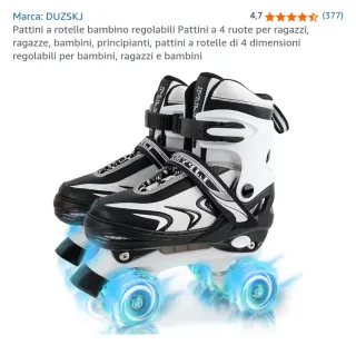 Pattini a rotelle bambino regolabili 4 ruote