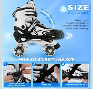 Pattini a rotelle bambino regolabili 4 ruote