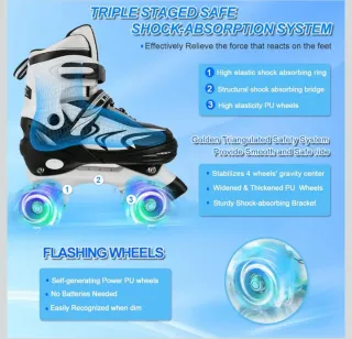 Pattini a rotelle bambino regolabili 4 ruote