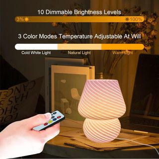 Lámpara Hongo Cristal Rosa