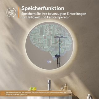 Espejo regulable LED baño 80cm Redondo