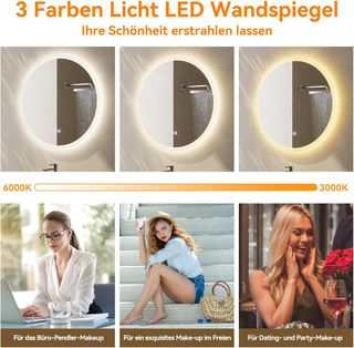 Espejo regulable LED baño 80cm Redondo