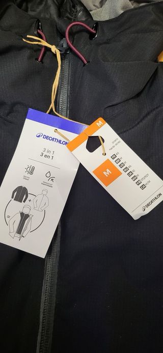 Chaqueta Montaña Quechua Mujer Negra 3en1