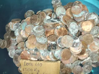 (Lote 40) 1.5 kg Monedas Sulfatadas 90%Cobres EEUU