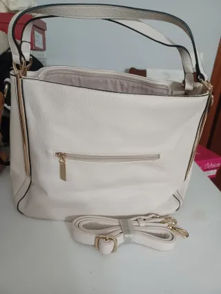 Bolso de mujer beige y dorado + oferta compra