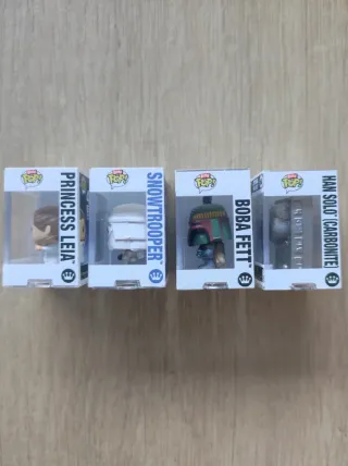 Lote 4 Bitty Pop Star Wars: Leia, Snowtrooper, Bob
