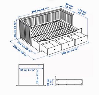 Cama Diván IKEA HEMNES Blanca