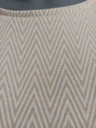 Jersey mujer beige y blanco