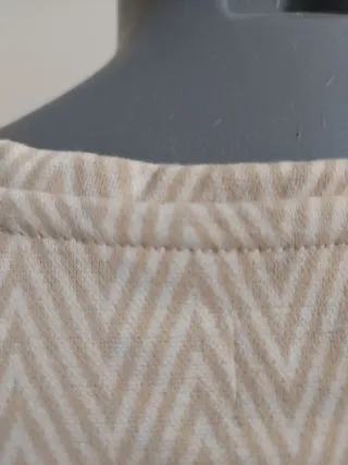 Jersey mujer beige y blanco