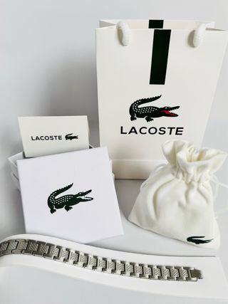 Pulsera Lacoste Metropole Plateado NUEVA