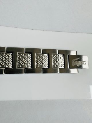 Pulsera Lacoste Metropole Plateado NUEVA