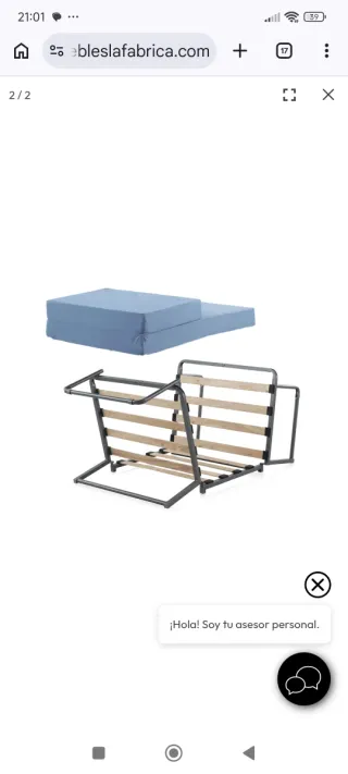 Puff cama naranja de tela