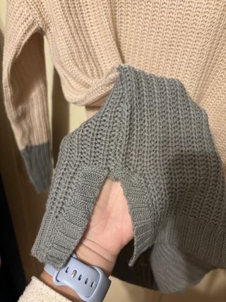 Jersey bicolor rosa palo y gris talla M