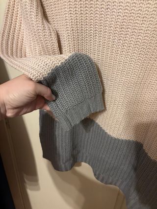 Jersey bicolor rosa palo y gris talla M