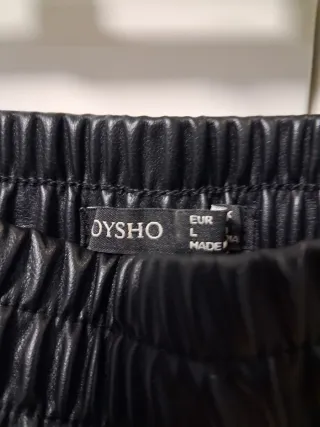 Pantalón polipiel negro mujer