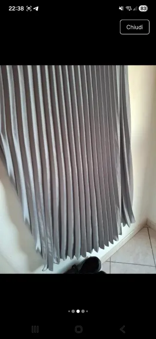 Abito lungo plissettato argento