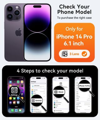 Funda Magnética para iPhone 14 Pro , Compatible con MagSafe, Carcasa Fondo Mate Translúcido,Negro