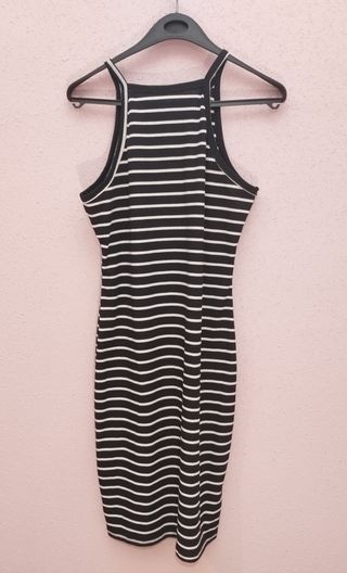 2 Vestidos Tubo Rayas Blanco y Negro Talla Única