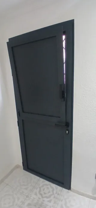 Puerta de entrada de aluminio con ventana