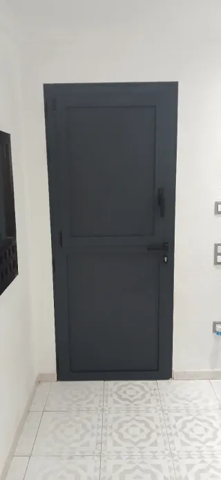 Puerta de entrada de aluminio con ventana