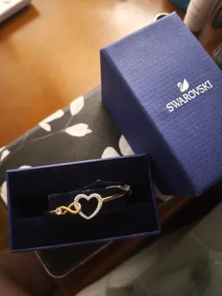 Pulsera Swarovski Corazón Infinito Oro y Plata