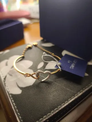 Pulsera Swarovski Corazón Infinito Oro y Plata