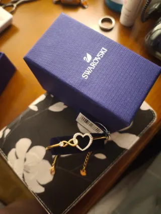 Pulsera Swarovski Corazón Infinito Oro y Plata